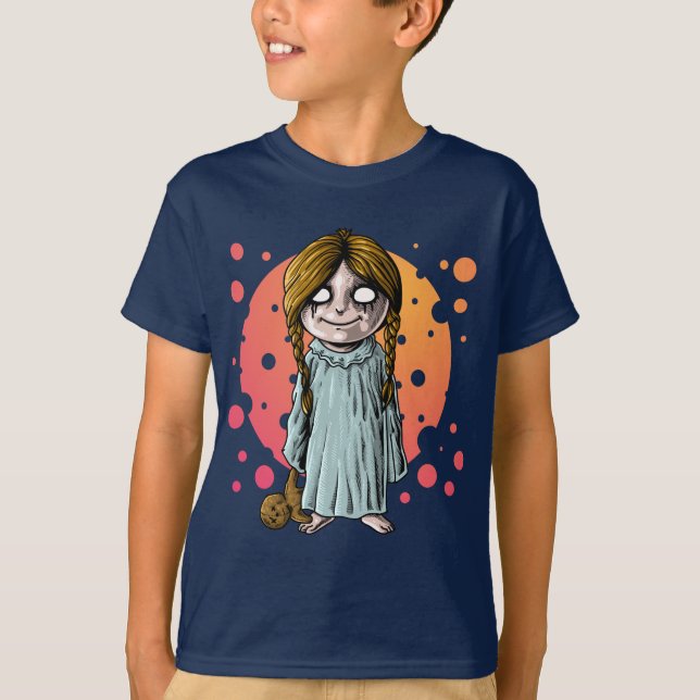 T-shirt Petite fille effrayante (Devant)