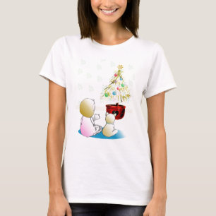 T-shirt Petite Fille en Chemise de Nuit la Veille de Noël