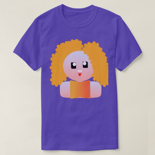 T-SHIRT PETITE FILLE EN TÊTE ROUGE AUX CHEVEUX CURÉS (Design devant)