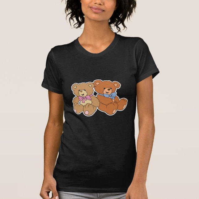 T-shirt Petite fille et ours garçon (Devant)