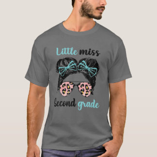 T-shirt Petite fille Miss Deuxième Classe Messy Kid Bun Re