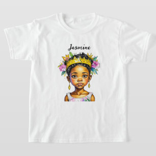 T-shirt Petite fille personnalisée Princesse de couleur