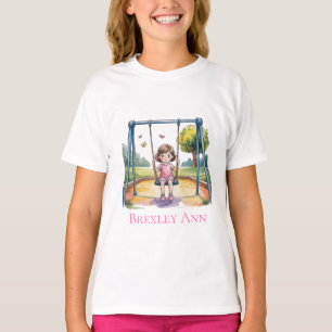 T-shirt Petite fille sur une neige 4e fête d'anniversaire