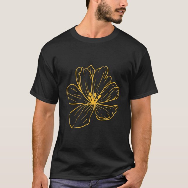 T-shirt - Petite fleur jaune - Kook Art (Devant)