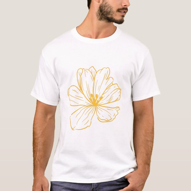 T-shirt Petite fleur jaune - Kook Art (Devant)