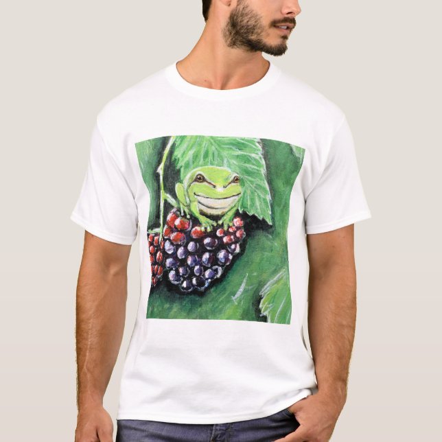 T-shirt Petite grenouille d'arbre sur une peinture de Blac (Devant)