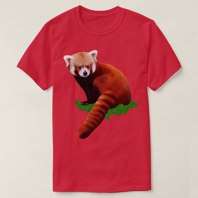 T-shirt Petite illustration de panda rouge (Design devant)