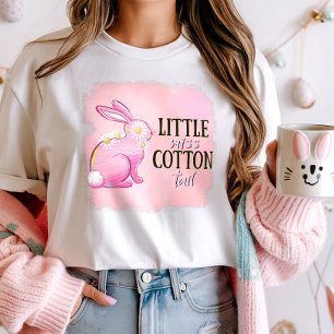 T-shirt Petite mademoiselle queue de coton Bunny rose Pâqu