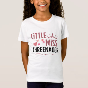 T-Shirt Petite Mademoiselle Threenager 3ème anniversaire 3