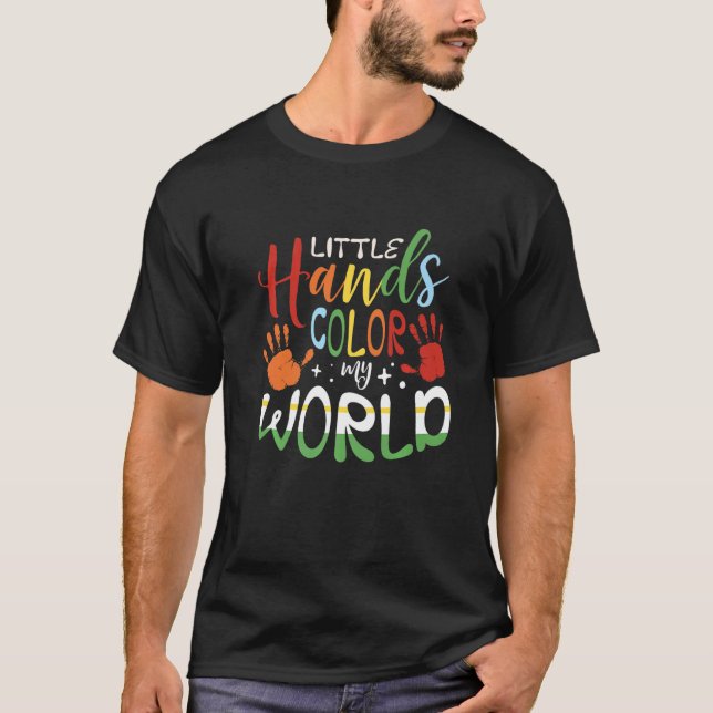 T-shirt Petite Mains Couleur Mon Monde Ped Nurse Pour Un P (Devant)