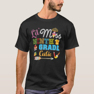 T-shirt Petite Miss Cutie 9E Année Retour À L'École Neuviè
