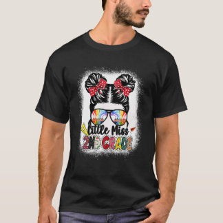 T-shirt Petite Miss Deuxième Année Messy Bun Drôle Retour