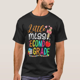 T-shirt Petite Miss Deuxième Année Mignonne Retour À L'Éco