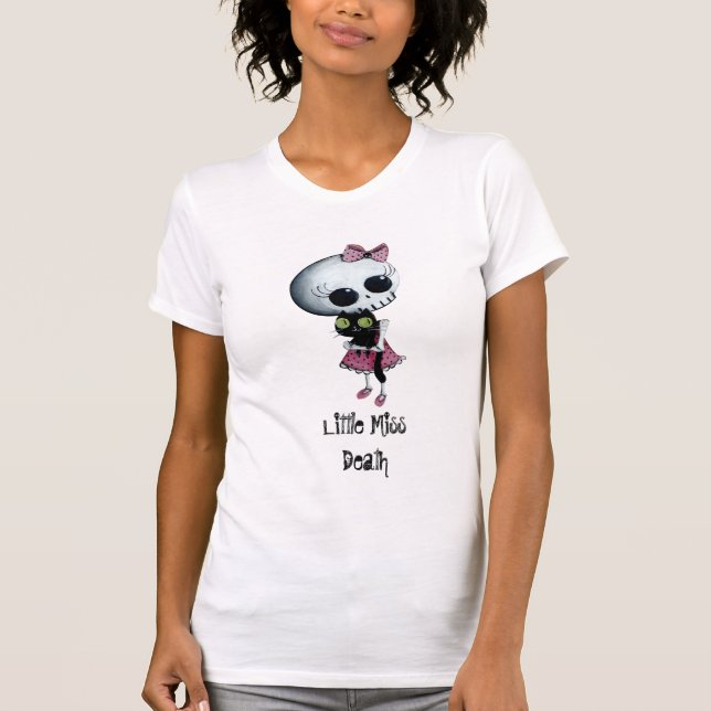T-shirt Petite Mlle Death avec le chat noir (Devant)