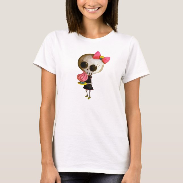 T-shirt Petite Mlle Death avec le petit gâteau (Devant)