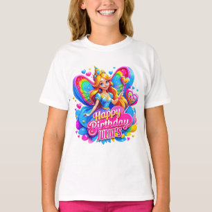 T-shirt Petite princesse Fairy Arc en ciel ailes, cadeau d