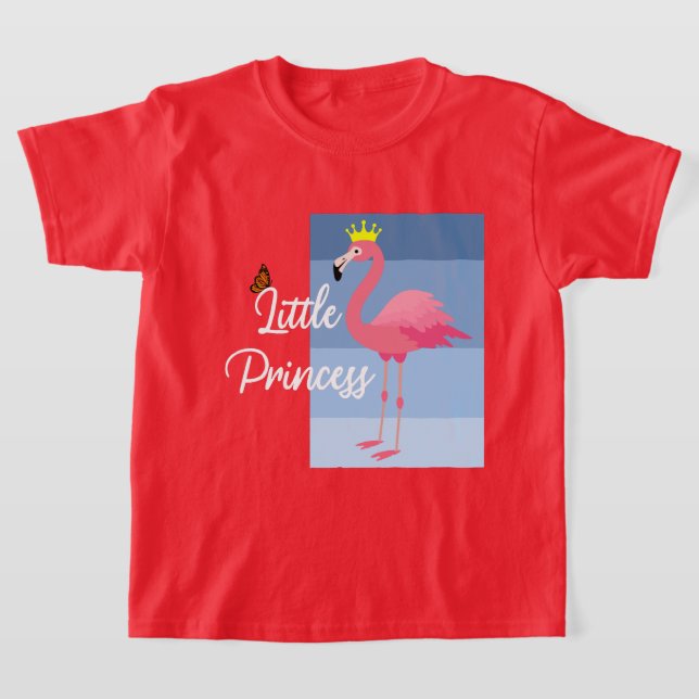 T-shirt Petite princesse Flamant rose rose - Filles Basi (Poser)