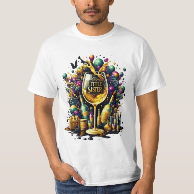 T-shirt Petite soeur, c'est l'heure de la fête (Devant)