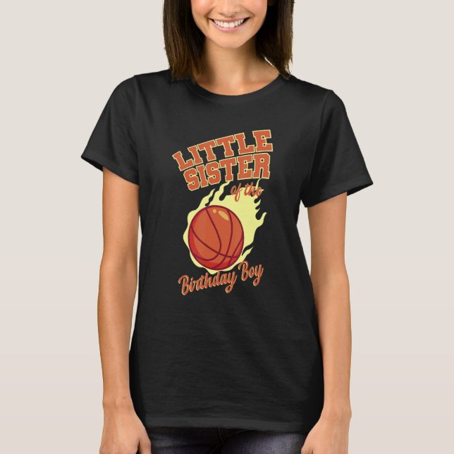 T-shirt Petite Soeur De La Famille De Basket-Ball Annivers (Devant)