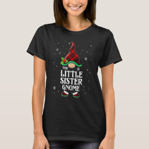 T-shirt Petite Soeur Gnome Rouge Plaid Correspondant Famil