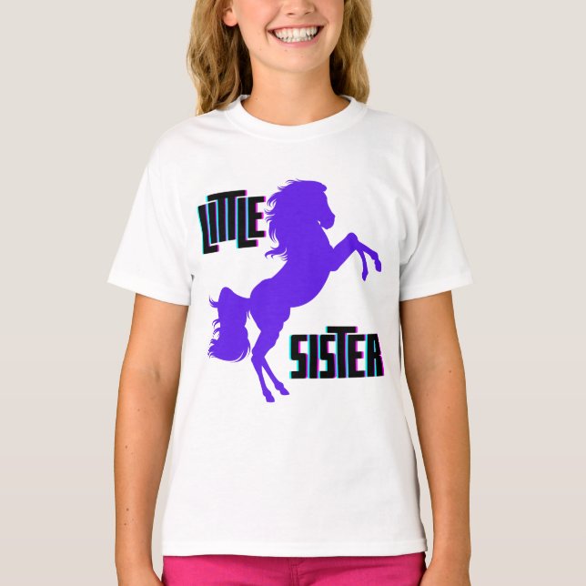 T-shirt Petite Soeur Poney Violet (Devant)