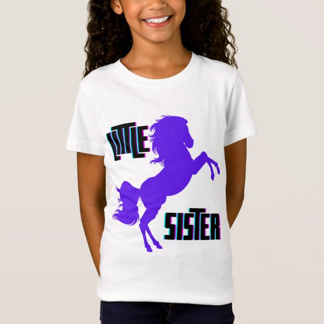 T-Shirt Petite soeur Pony pourpre (Devant)