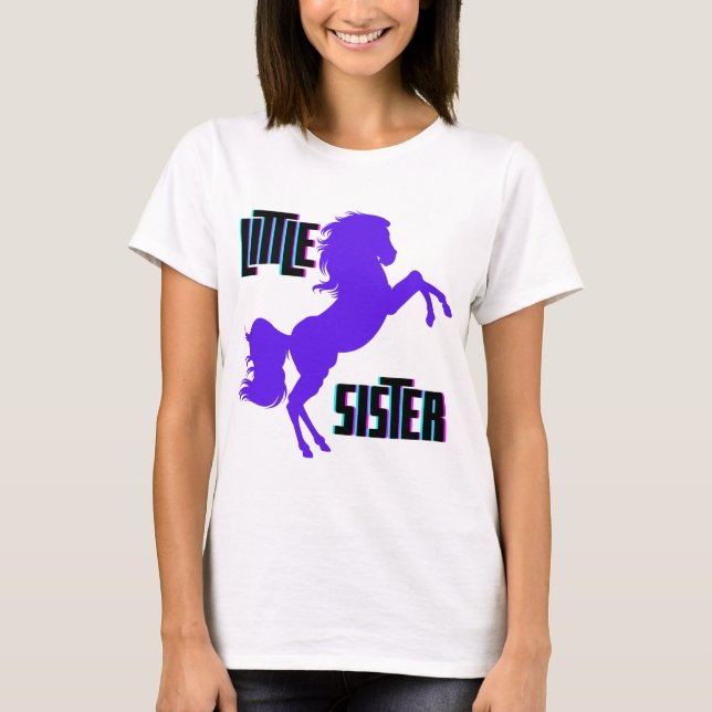 T-shirt Petite soeur Pony pourpre (Devant)