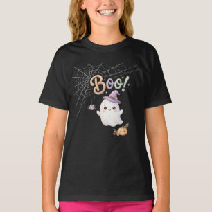 T-shirt Petite sorcière fantôme mignonne. Bouh !