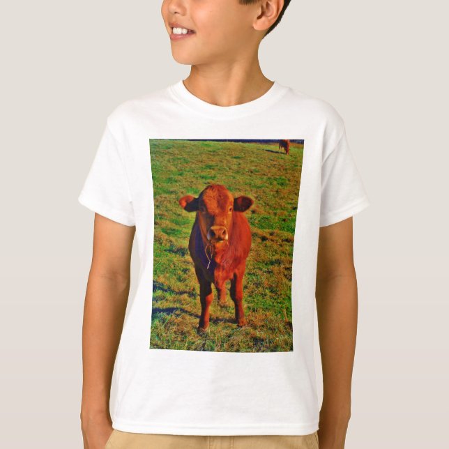T-shirt Petite vache Brown Graine verte brillante (Devant)
