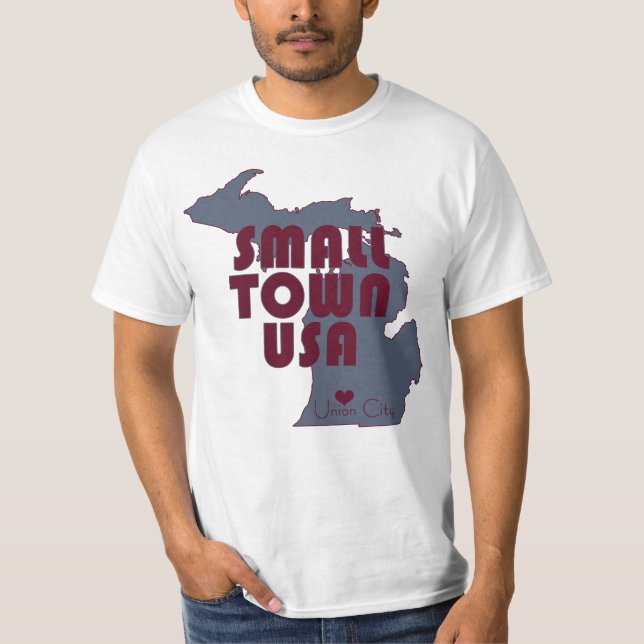 T-shirt Petite ville USA | Union City Michigan (Devant)