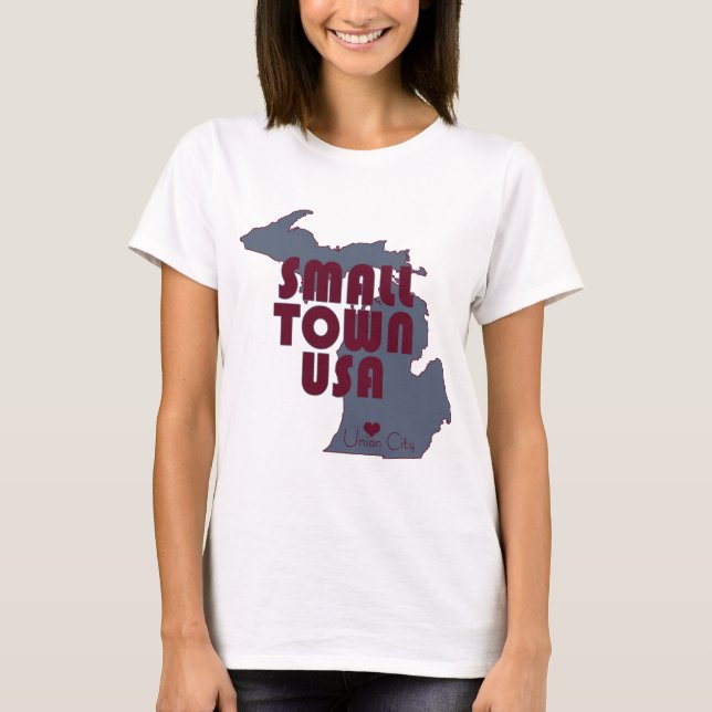 T-shirt Petite ville USA | Union City Michigan State (Devant)