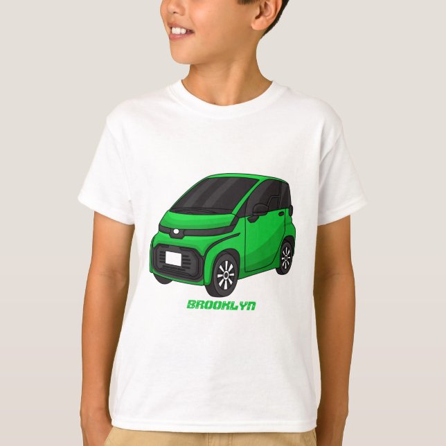 T-shirt Petite voiture verte de taille micro (Devant)