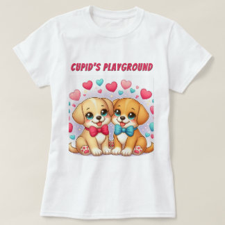 T-shirt Petites chiots : Aire de jeu de Cupid : Valentine