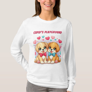 T-shirt Petites chiots : Aire de jeu de Cupid : Valentine