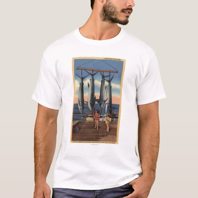 T-shirt Petites filles regardant les espadons attrapés (Devant)
