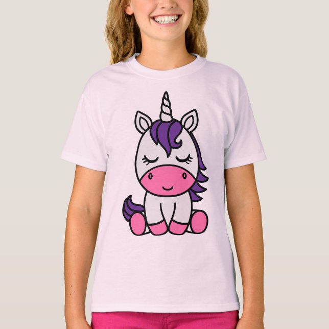 T-shirt Petites filles Unicorn Pony (Devant)