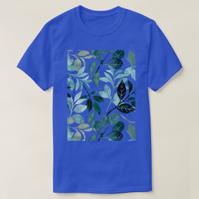 T-shirt Petites fleurs bleues blanches 1 (Design devant)