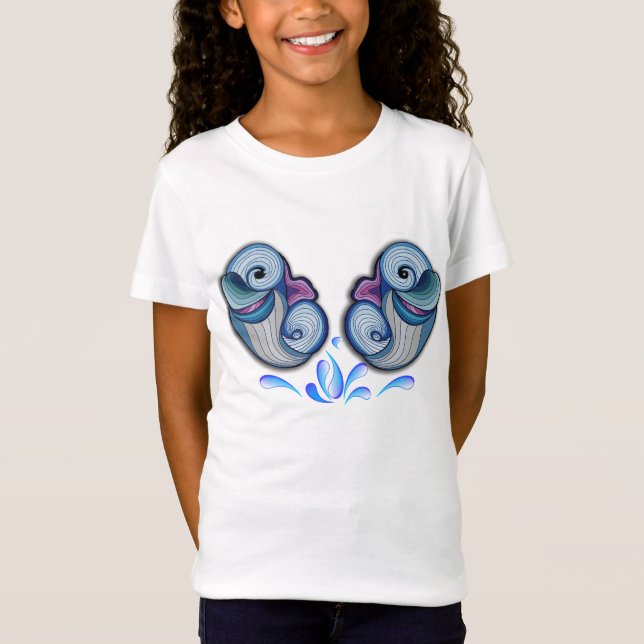 T-Shirt Petits dauphins Abstraits (Devant)