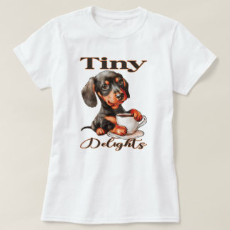 T-shirt Petits délices - Café et Dachshund