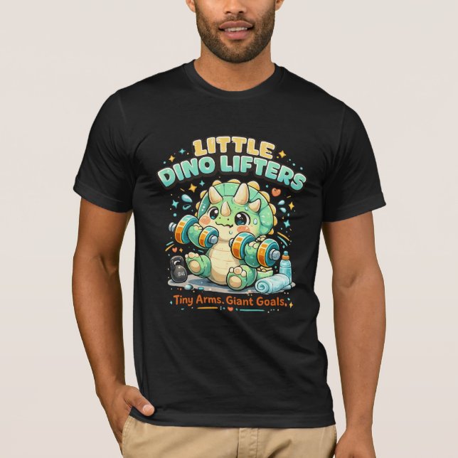 T-shirt Petits Leveurs de Dino 8KG | Bras Minuscules Objec (Devant)