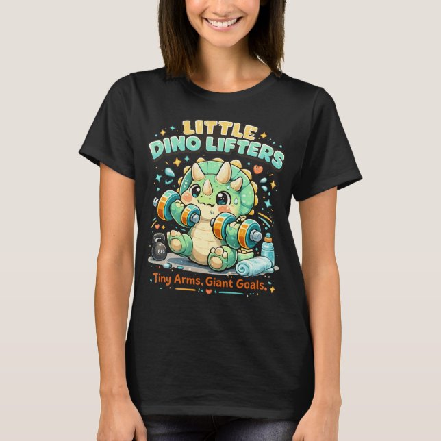 T-shirt Petits Leveurs de Dino 8KG | Bras Minuscules Objec (Devant)