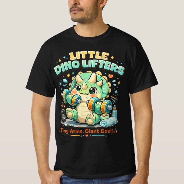 T-shirt Petits Leveurs de Dino 8KG | Bras Minuscules Objec (Devant)