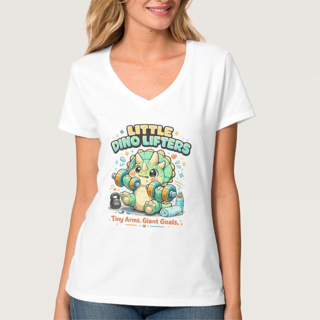T-shirt Petits Leveurs de Dino 8KG | Bras Minuscules Objec (Devant)