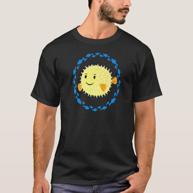 T-shirt Petits Poisson De Poisson Lire Mignonne Dans Le Ce (Devant)