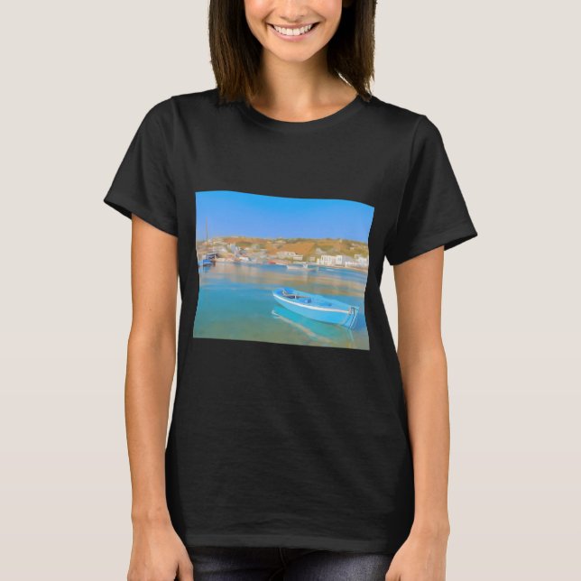 T-SHIRT PETITS TENDANCES NUMÉRIQUES DE BATEAU BLEU (Devant)