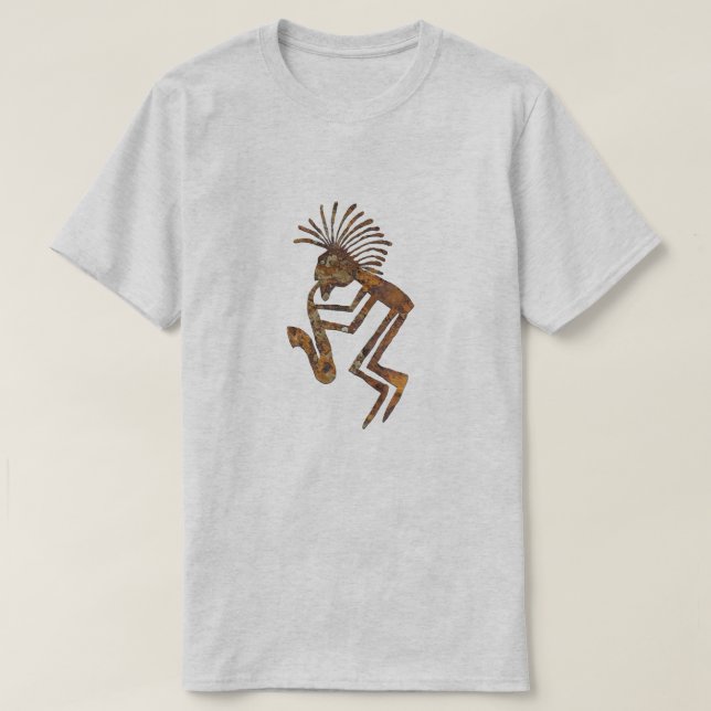 T-shirt Pétroglyphe de joueur de saxophone (Design devant)