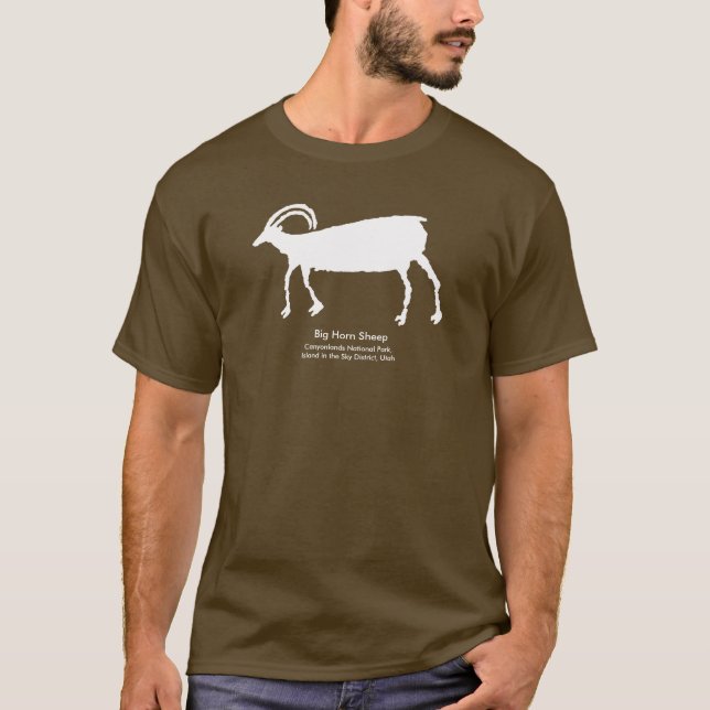 T-shirt Pétroglyphe de moutons de Big Horn (Devant)