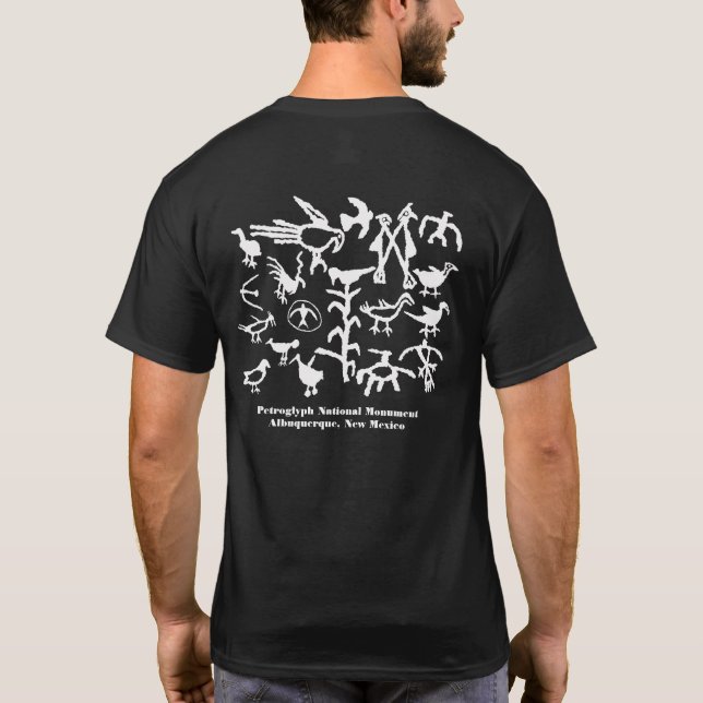 T-shirt Petroglyphes d'images d'oiseaux le long du Rio Gra (Dos)