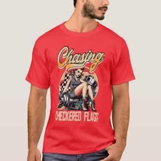 T-shirt Petrolhead Caruning Chasing Checkered Flags girl