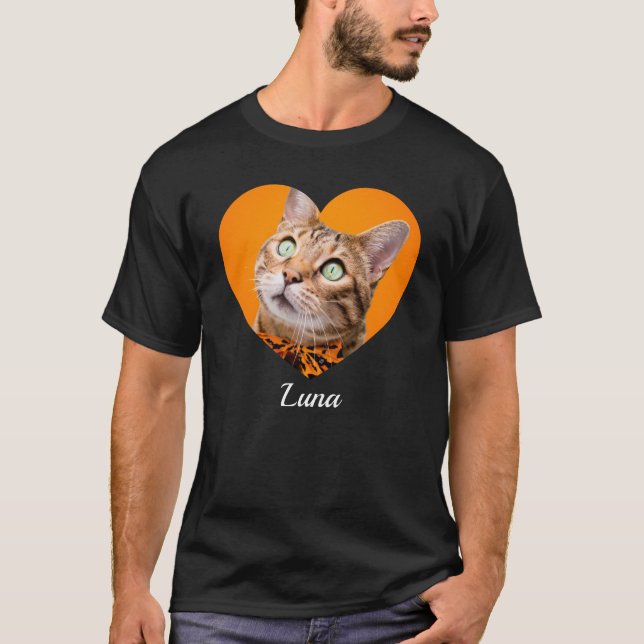 T-shirt Pet's Cute Modern Typography Name and heart Photo (Devant)